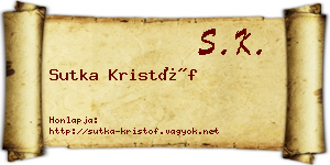Sutka Kristóf névjegykártya