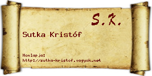 Sutka Kristóf névjegykártya