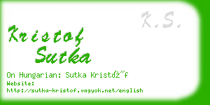 kristof sutka business card